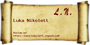 Luka Nikolett névjegykártya